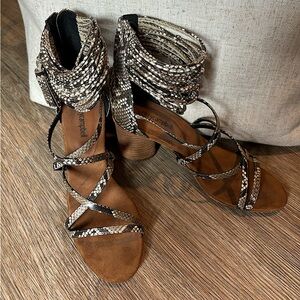 Jeffery Campbell Women's Snakeskin s Sandal Heels - Size 8